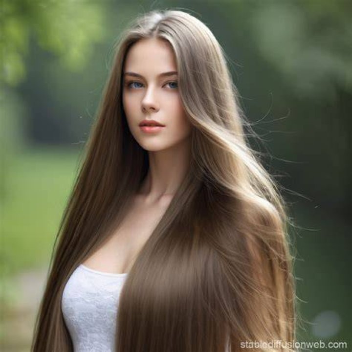 a woman with long hair wearing a pink shirt