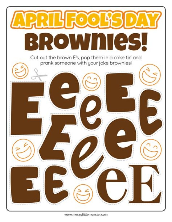 Brown E Prank April Fools Activity Messy Little Monster