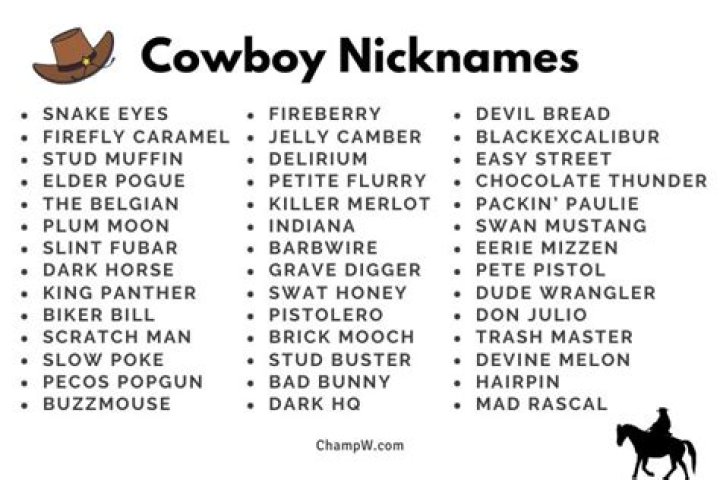 Cowboy Nicknames List Cowboy OneLiners Camp Cook Rules Cowgirl