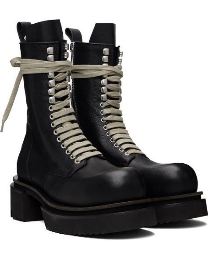 Rick Owens Black LaceUp Army Megatooth Boots SS20 Hypebeast