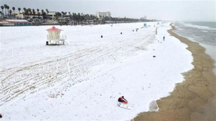 Snow at Huntington Beach? Huntington beach, Huntington beach