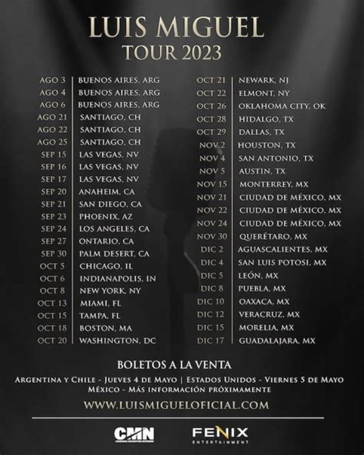 Tickets Luis Miguel 2023 Santander presale for his tour in Mexico Paudal