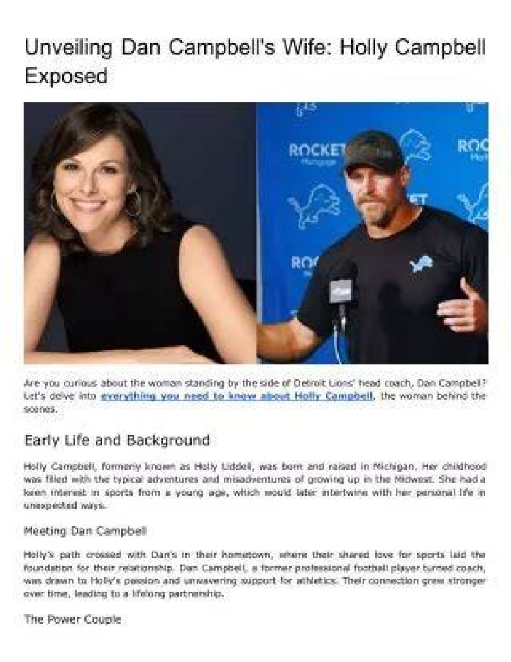 Unveiling The Secrets: Dan Campbell's Wife Revealed
